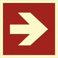 Dreifke® Schild Richtungsangabe DIN ISO 3864, Kunststoff, rot/nachleucht., 16...