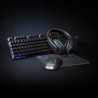 Nedis Gck51110Bkus Gaming Combo Kit 5-in-1 Tastatur, Kopfhörer, Maus und Mauspad Schwarz Qwerty Us International