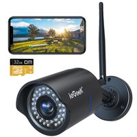 ieGeek Überwachungskamera Aussen mit 32G SD-Karte, WLAN Kamera mit 25m Nachtsicht, ONVIF Outdoor Camera, PIR Bewegungserkennung, IP66