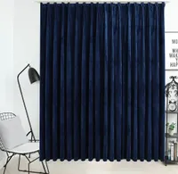 vidaXL Verdunkelungsvorhang mit Haken Samt Dunkelblau 290 x 245 cm