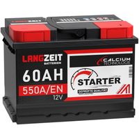 LANGZEIT Autobatterie 60AH 12V 550AEN Starterbatterie +30% mehr Leistung ersetzt Batterie 55AH 53AH 54AH 56AH 61AH 62AH