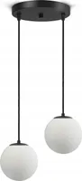 LUXOLAR Led Deckenleuchte, 2-flammig Hängelampe schwarz 15W, G9 - Deckenlampe wohnzimmer, Weiß Glas Kugeln