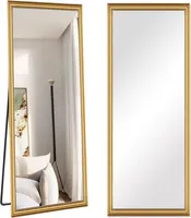 SensaHome Klasické stojace nástenné zrkadlo - obdĺžnikové s rámom - zlaté - 60 x 160 cm - moderné do šatne a kúpeľne