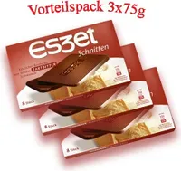 Eszet Schnitten 8 feine Zartbitterschokolade Vorteilspack 3x75g