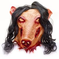 Horror Schweinemaske Pig Schweine Latex Maske Schwein SAW Jigsaw Halloween