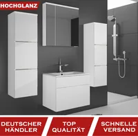 Waschbeckenunterschrank - Badezimmermöbel mit Hochglänzenden Weißen Fronten