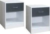 Nachtschrank 2er Set Thekla Weiß/Grau
