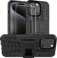 zestaw ochronny 2w1 dla Apple iPhone 7 / 8 / SE 2 składa się z 2x szklanego ochraniacza ekranu 9H i 1x silikonowego etui - pokrowiec w kolorze czarnym