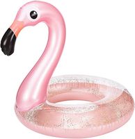 Flamingo Aufblasbarer Pool Schwimmer, Flamingo Pool Glitter Pink Flamingo Luftmatratze, Riesen Schwimmring Niedliches Spielzeug für Pool Party Strand 90 cm für Erwachsene Kinder