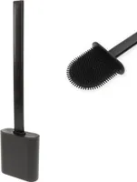 Klobürste Silikon schwarz Wandmontage Silikon Toilettenbürste WC Bürste Klobürstenhalter ohne bohren Bürstengarnitur WC Bürsten & Halter