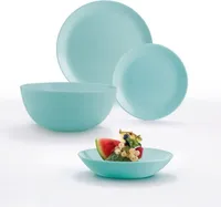 Súprava riadu tanier jedálenský tanier jedálenský tanier servírovací tanier misa polievková tanier miska Diwali Light Turquoise 19 kusov od Luminarc H