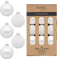 Weihnachtskugeln Glas 6cm 30 Stück - Pure White