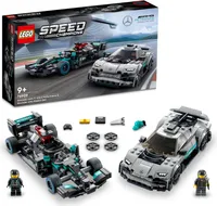 LEGO Speed Champions Mercedes-AMG F1 W12 E Performance & Mercedes-AMG Project One, Bausatz für 2 Rennwagen, Modellautos für Kinder 76909