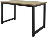 ML-Design počítačový stôl 120x60x75 cm z dreva, prírodná čierna farba, s robustným kovovým rámom pre domácu kanceláriu školu
