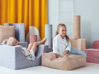 Wigiwama Square Ottoman / Sitzkissen / Sitzsack, Farbe:Brown Sugar