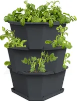 GUSTA GARDEN Paul Potato Kartoffelturm 3 Etagen Anthrazit - Hochbeet Turm Kartoffeln - Garten & Balkon - Schädlingsschutz - 0,2m² - 56L Erdvolumen