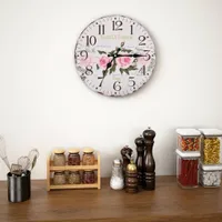 vidaXL Vintage nástenné hodiny Kvety 30 cm