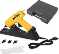Powerplus Heißklebepistole kabellos + 6 Klebestifte + Wechseldüsen im Koffer