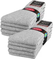 10 | 20 | 30 Paar Sportsocken Tennissocken Arbeitssocken Damen & Herren - 10 Paar Hellgrau 39-42