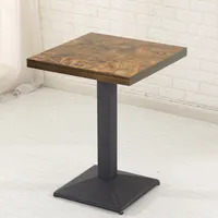 Quadratisch Esstisch, Holztisch mit Metallrahmen,kleiner Esstisch für den Haushalt,Quadratisch Bistrotisch 60x60x75cm Braun