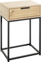 Nachtkonsole >52483< in eiche, schwarz - 40x60x28cm (BxHxT)