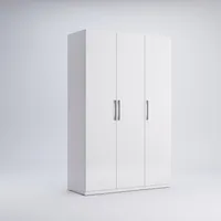 MiroMark Family FM-23-WB Kleiderschrank 3-türig Weiß Matt/Glanz