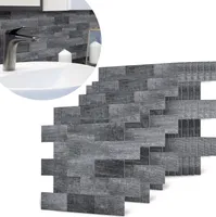 LZQ 10 Blatt PVC Wandfliesen Fliesenaufkleber Selbstklebende Wandaufkleber Fliesenfolie für Küche, Badezimmer, Waschtisch, Kamin-Dekor, Wäschetisch，Type D