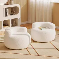 360Home Hocker mit Rückenlehne Rundhocker Niedriger Hocker Weiß