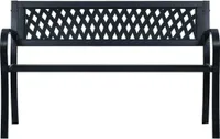 vidaXL Gartenbank 125 cm Schwarz Stahl