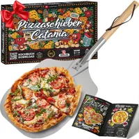 Heidenfeld Pizzaschieber Catania | Pizza Schieber - Aluminium - Eichenholz - 30,5 cm - Pizzaschaufel mit abnehmbarem Holzgriff