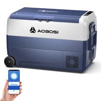 Aaobosi Kompressor Kühlbox Elektrisch 50L, Kühlschrank Auto mit WiFi-APP-Steuerung - USB-Anschluss, Kühltruhe bis -20 °C, 12/24V, 100-240V
