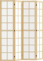 HOMCOM Paravent 4-teilig 160 x 170 cm Trennwand Raumteiler, Faltbar Raumtrenner Sichtschutz Stellwand für Wohnzimmer Natur