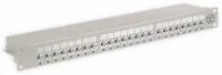 Goobay 90855 Patch panel CAT 6a 19 cali (48,3 cm), 24 porty, szary - ekranowany STP, szary