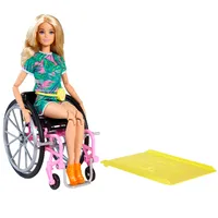 Barbie blonde Fashionistas Puppe mit Rollstuhl, Anziehpuppe, Modepuppe