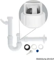 PP-Kugelverschlußsiphon 1 1/2" & 1 1/4", mit ReinigungsöffnungDN 50, mit einem Geräteanschluss
