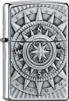 Zippo Compass Emblem | Chrom | Windfest & Nachfüllbar | Sturmfeuerzeug