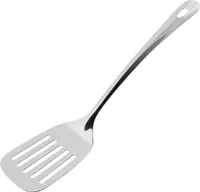 Fackelmann Pfannenwender 33 cm LARA, Küchenhelfer aus Edelstahl, Schlitzwender mit praktischer Öse (Farbe: Silber)