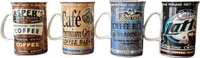 4er Kaffeetassen Set bunt Cappuccino Kaffee Tassen Porzellan Kaffeebecher groß