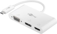 Goobay USB-C™ Multiport-Adapter VGA+DP+HDMI™, Weiß