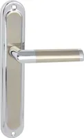 DOMINO Türgriff Blind Drückergarnitur | Langschildgarnitur | Türklinke für Zimmertür, Bürotür, Kellertür & Innentür | L-Form | Türbeschläge aus Aluminium |Silber Türdrückergarnitur | JARO ECO M6/M9