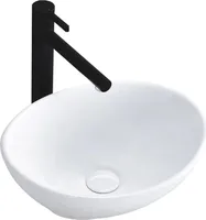 Mini Aufsatzwaschbecken Keramik f. Badezimmer Waschtisch Oval 41x34 cm