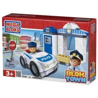 Mega Bloks 362 Block Town Polizei Auto mit Figur und Station 22 Teile