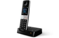 Philips D6351B Schnurloses Telefon mit Anrufbeantworter - 1,8"-Display - Telefonbuch mit bis zu 100 Namen - Rufnummernerkennung - Plug & Play - Schwarz