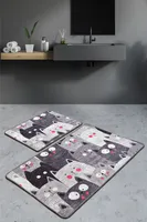 Mijolnir, Meow - Grey, Badematten, Mehrfarbig, Polyester, 60 x 100 cm