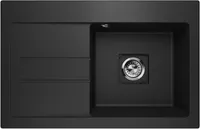 Kuchyňský dřez Granitový dřez Vestavný dřez Odkapávač Qube 1.0 Black Levý sifon 10377