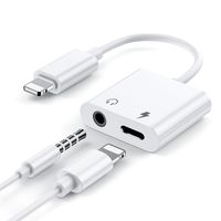 Apple IPhone Lightning Splitter auf Klinke Aux Audio Adapter Kopfhörer Weiß