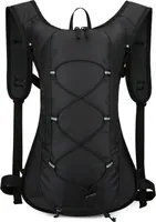 Fahrradrucksack Leicht Trinkrucksack Wasserdicht Atmungsaktive Ultraleicht mit 2L Wasser Blase, Schwarz
