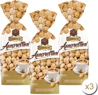 Gadeschi Amarettini (3x 200g) | italienisches Gebäck aus Aprikosenkernen | Kaffeegebäck | insgesamt 600g Kekse Amarettini