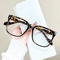 PACIEA Lesebrille Anti Blaulicht Klassisch Quadratisch Vollrandrahmen Federscharnier Anti-Müdigkeit  Havana+100