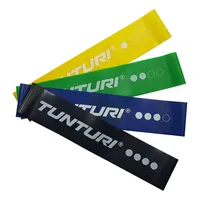 Tunturi sada 4 posilovacích gum, fitness gumy různých sil, fitness sada pro jógu, pilates, silový trénink